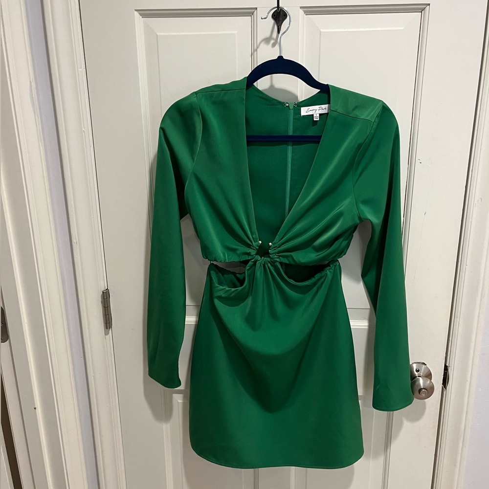 Emory park green satin dress
